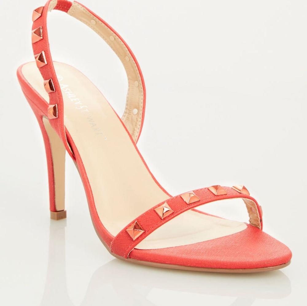 10W Red Studded Ashley Stewart Heels